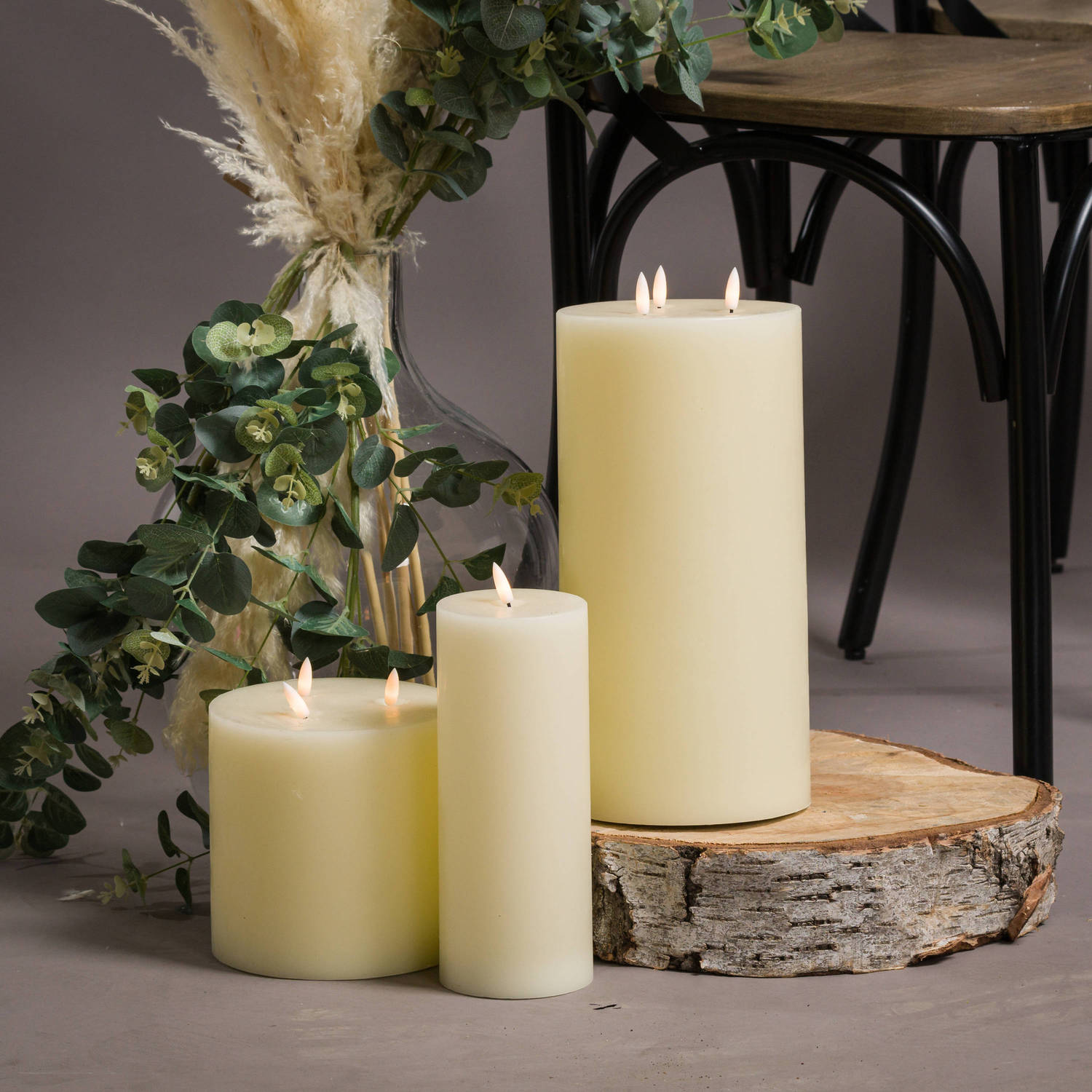 Luxe Collection Natural Glow 3 x 4 LED Cream Wax Candle_2255