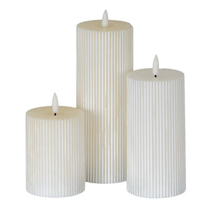 Luxe Collection Natural Glow Texture Ribbed LED Candle_2292