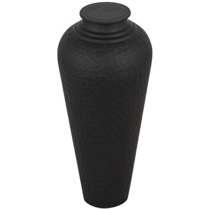 Matt Black Hammered Vase With Lid [cid:22858-a]