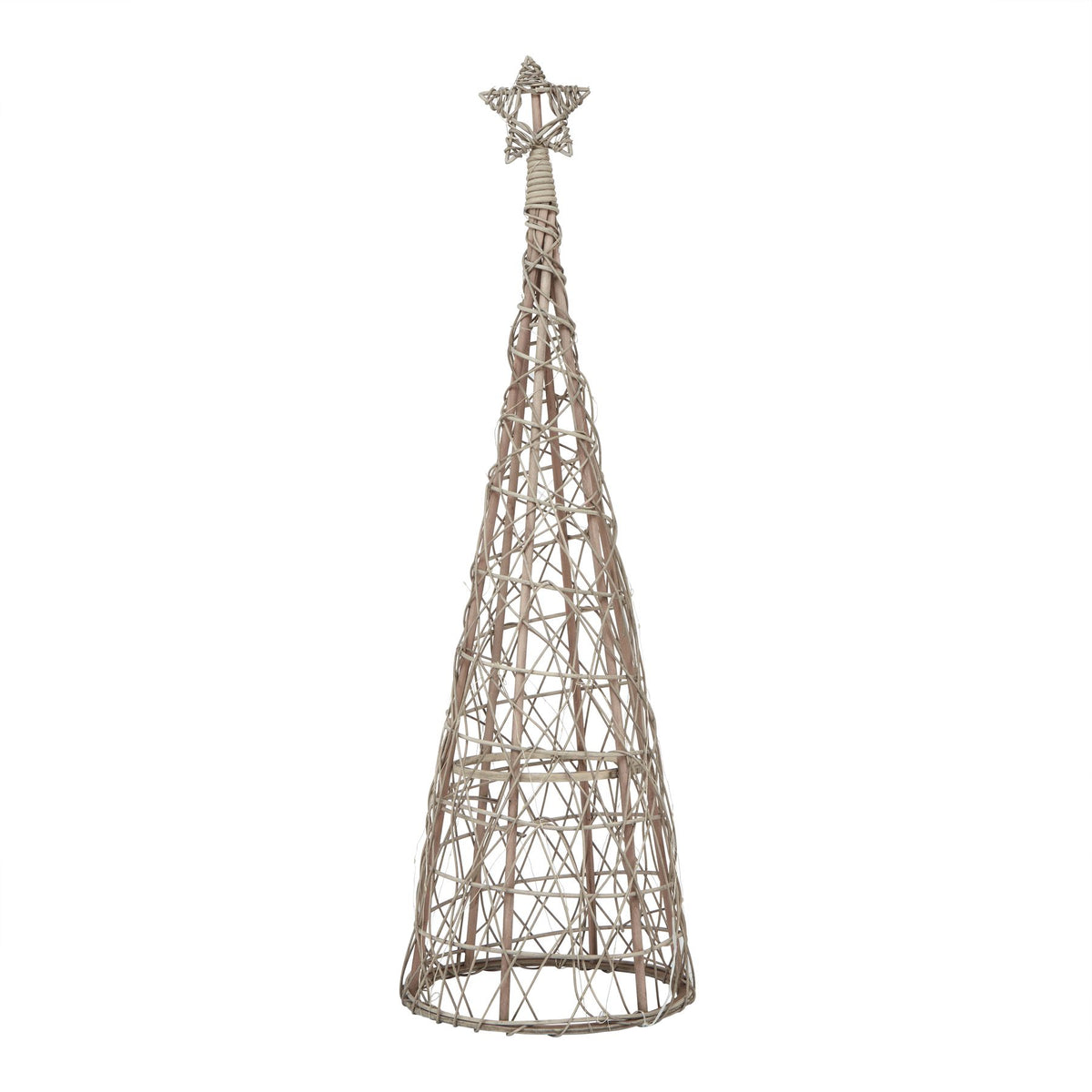 LED Wicker Christmas Tree With Star_2093