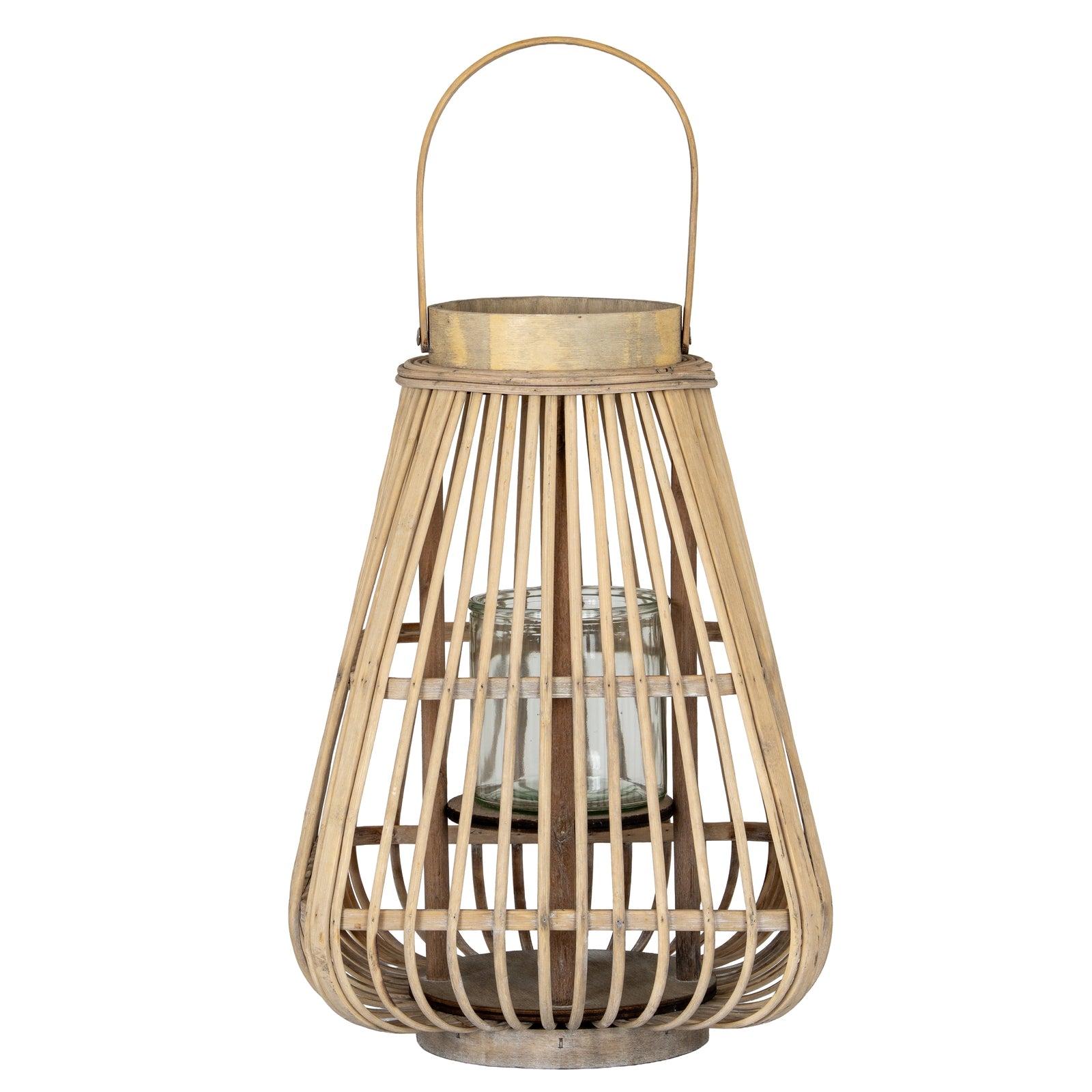 Peardrop Wicker Lantern With Glass Holder_946