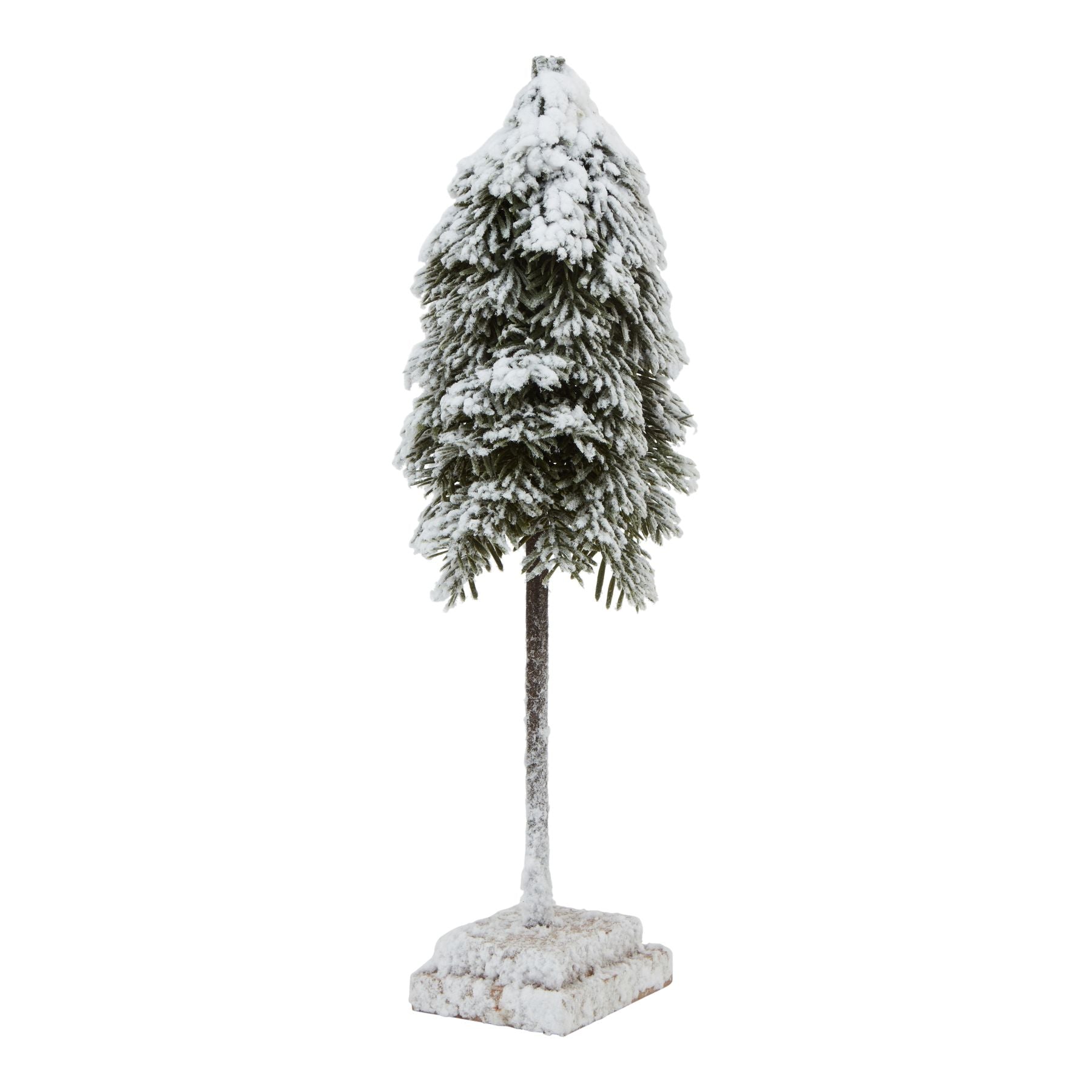 Snowy Cedar Tree On Wood Block_2566