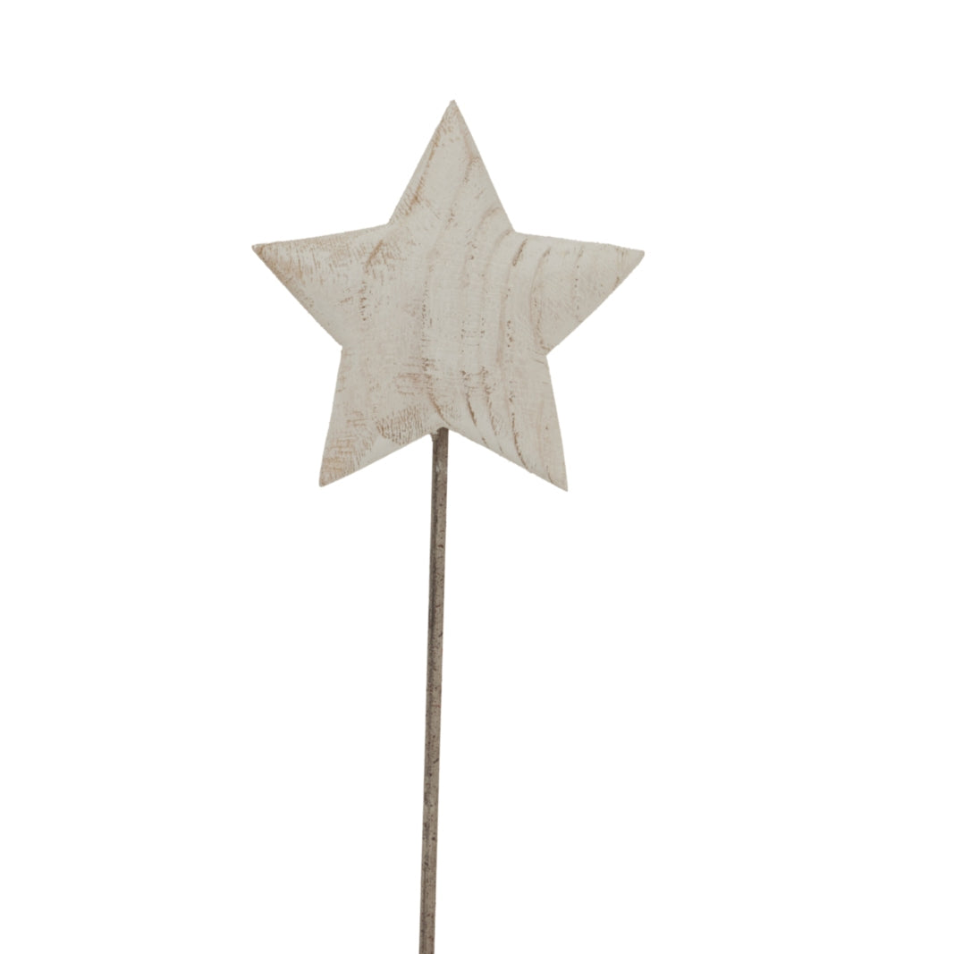Whitewashed Rustic Star On Stand_3640