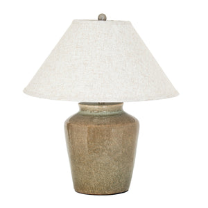 Mottura Ceramic Table Lamp With Edged Linen Shade_973