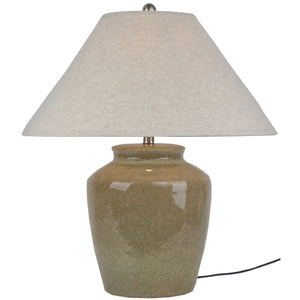 Mottura Ceramic Table Lamp With Edged Linen Shade_972