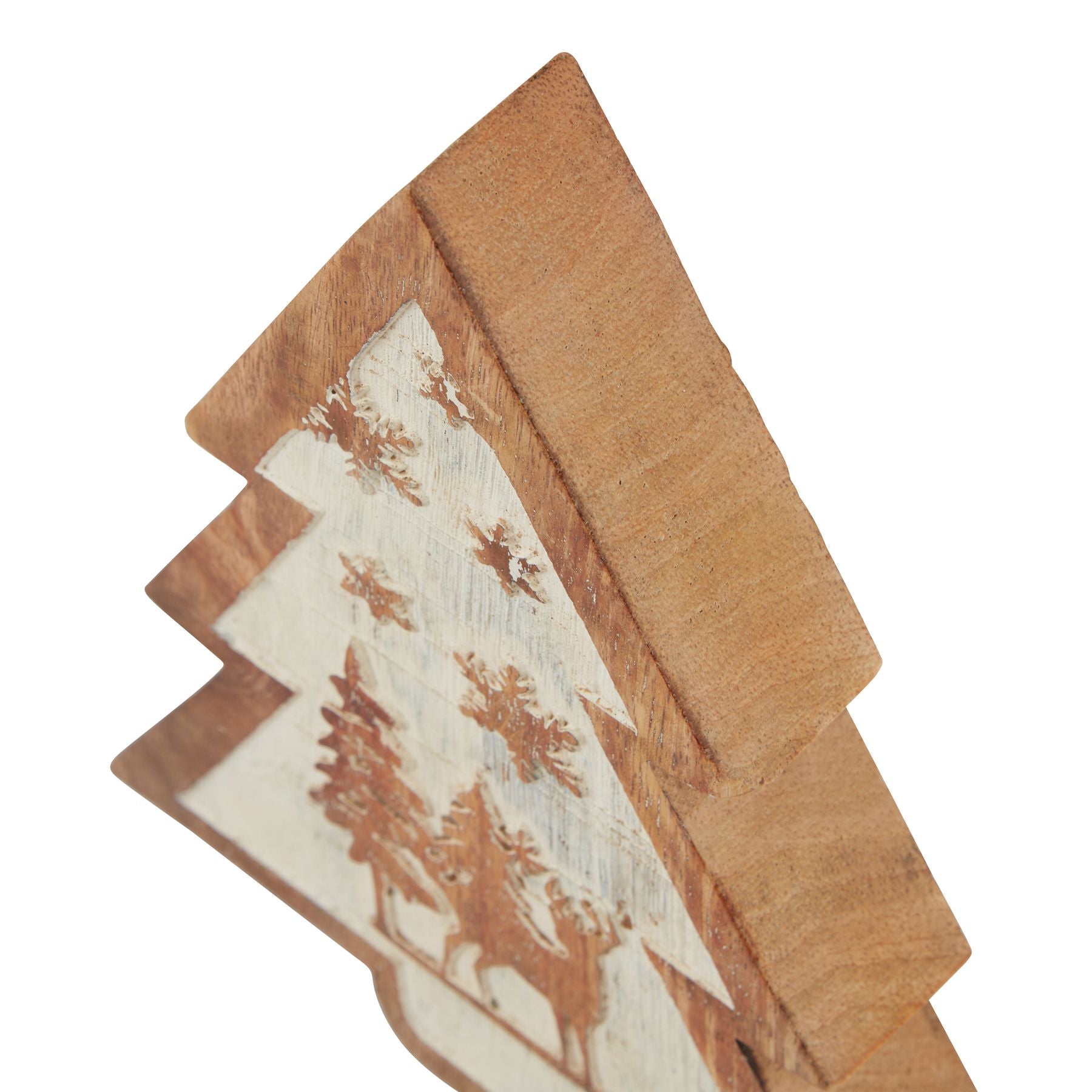 Natural Wooden Snow Scene Tree Decoration_2724