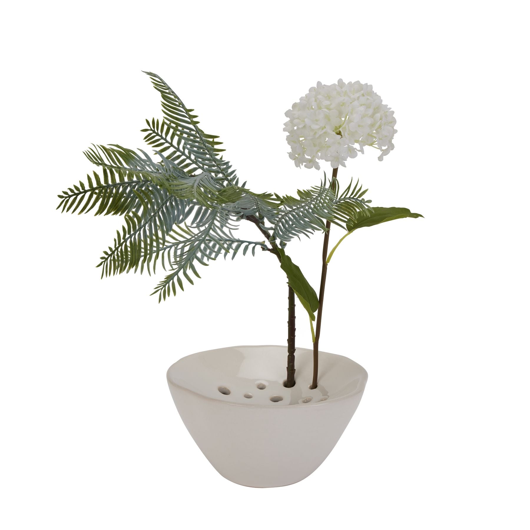 Off White Ceramic Flower Frog_5282