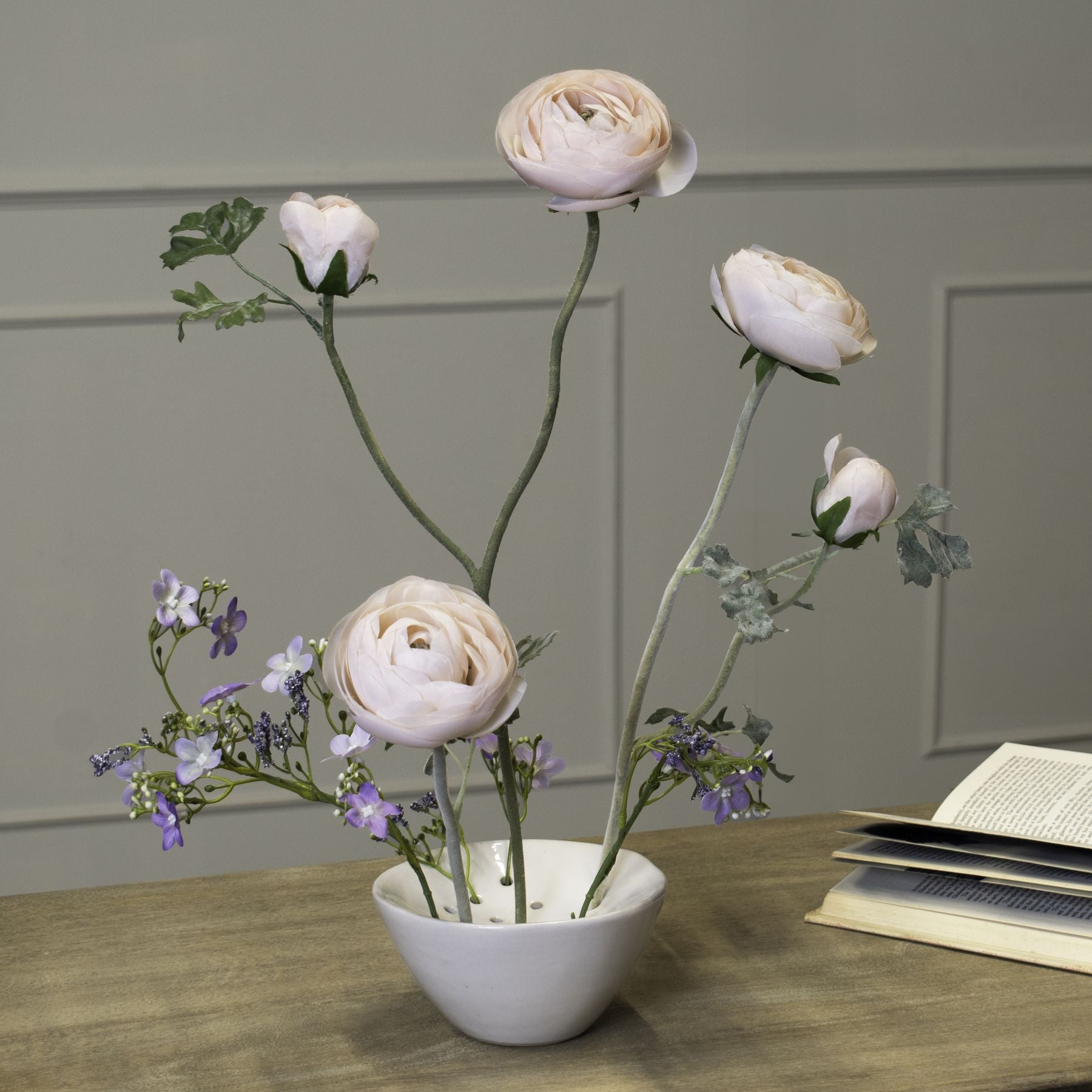 Off White Ceramic Flower Frog_5283