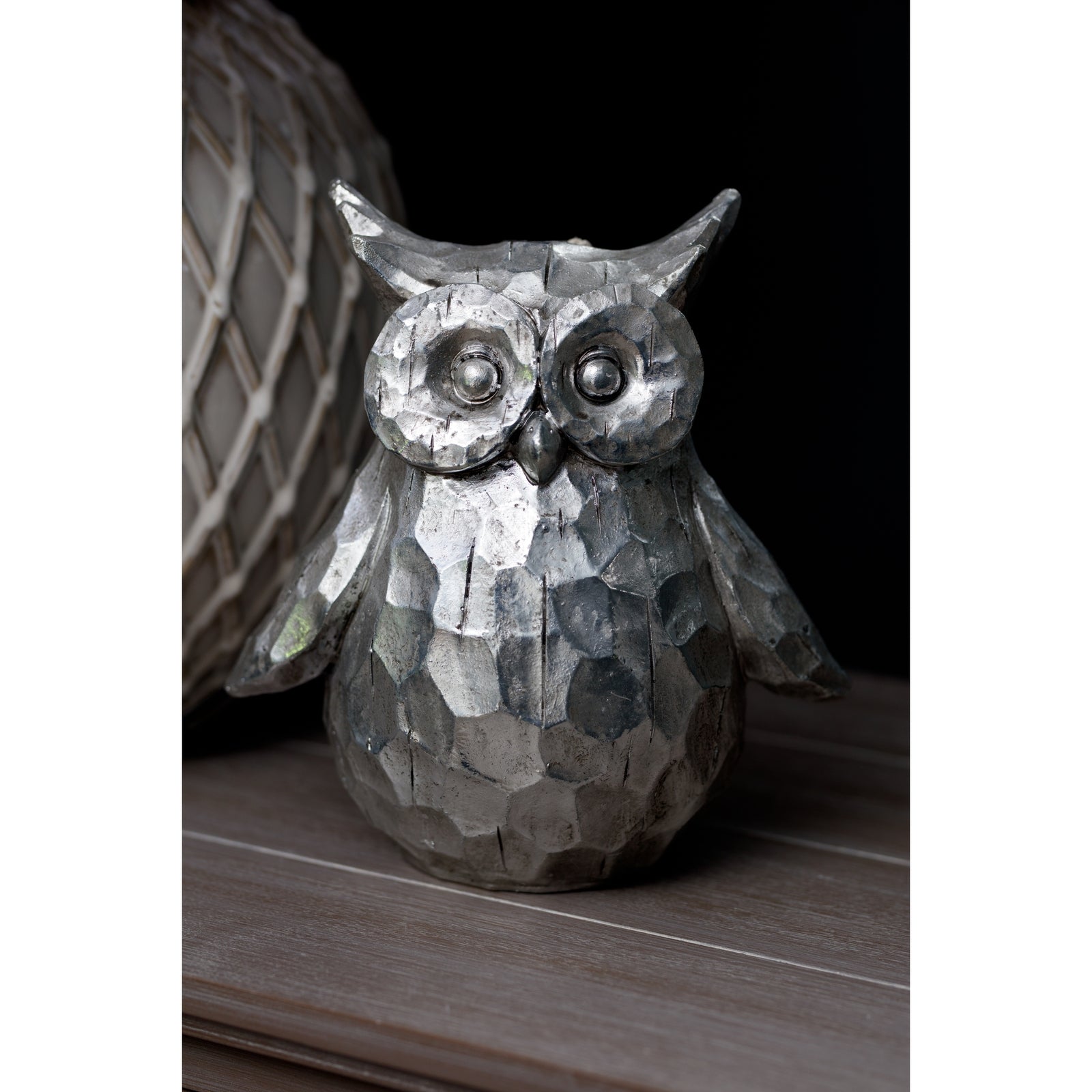 Olive The Large Silver Ceramic Owl_2779