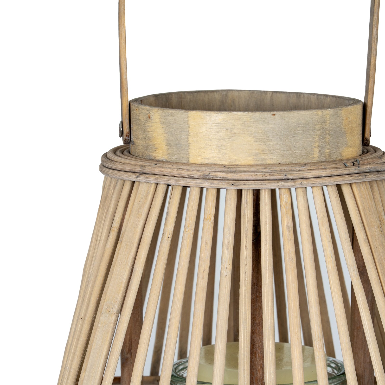 Peardrop Wicker Lantern With Glass Holder_949