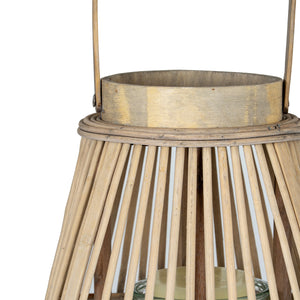 Peardrop Wicker Lantern With Glass Holder_949