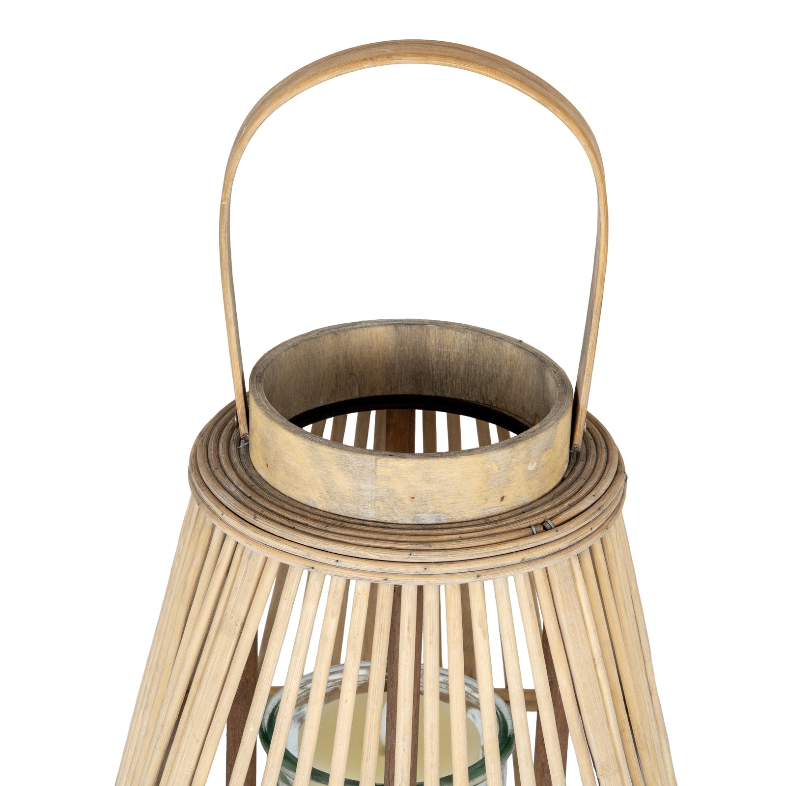 Peardrop Wicker Lantern With Glass Holder_877
