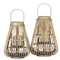 Peardrop Wicker Lantern With Glass Holder_879