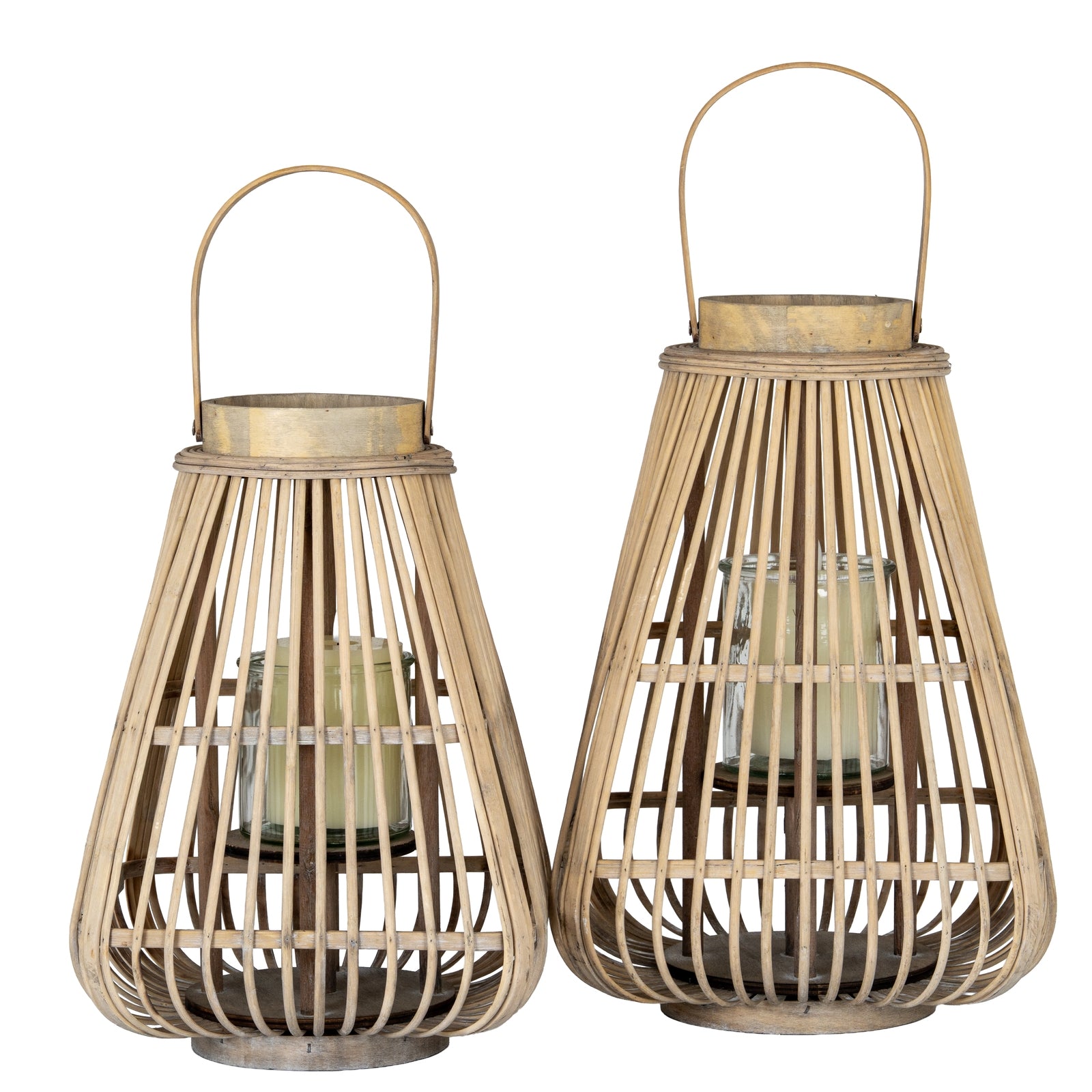 Peardrop Wicker Lantern With Glass Holder_879