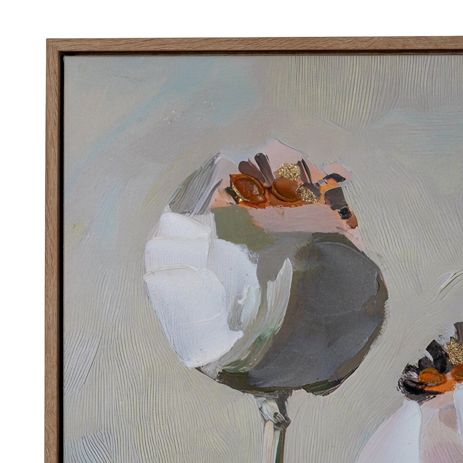 Poppy Heads Hand Painted Canvas in Frame [cid:24706-a]