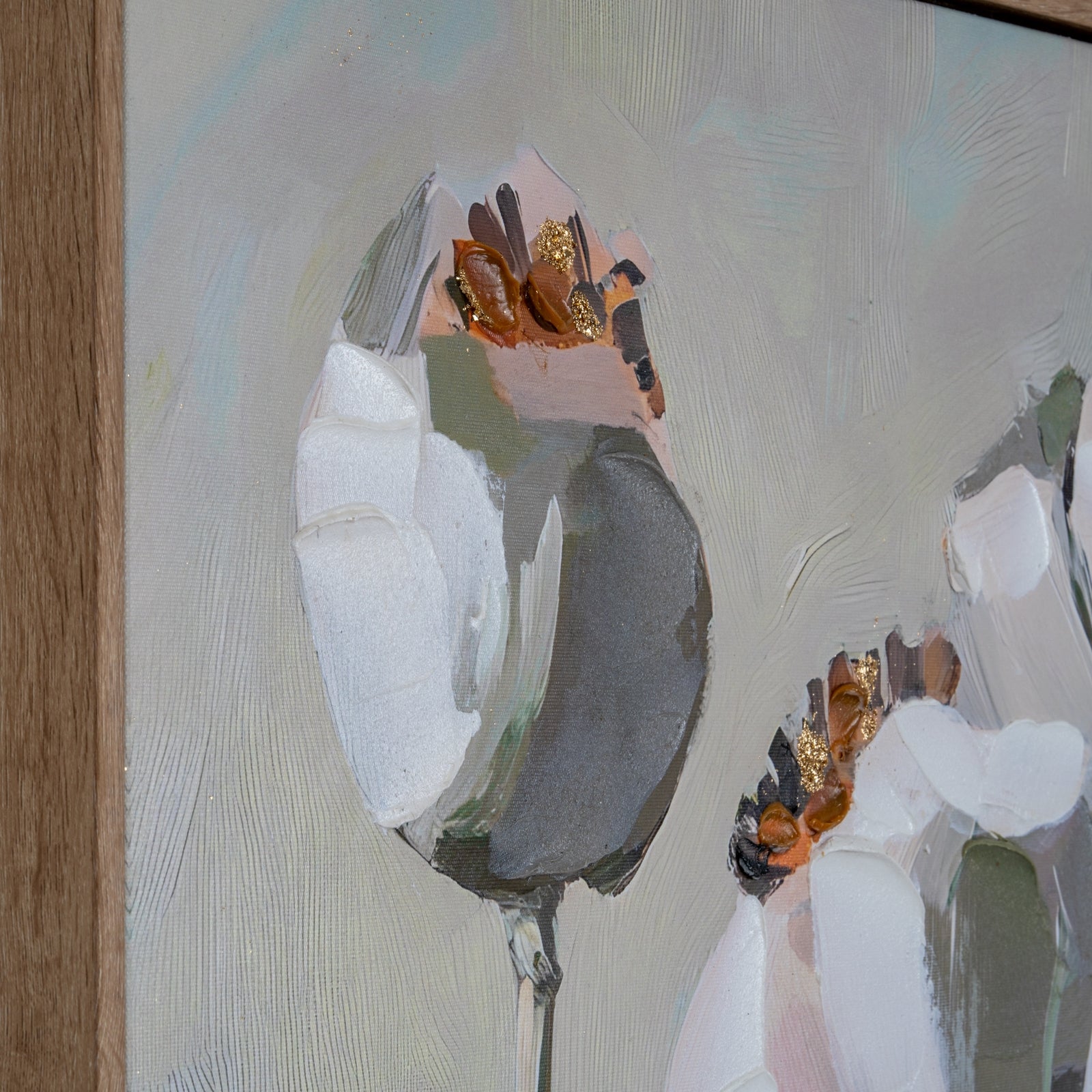 Poppy Heads Hand Painted Canvas in Frame [cid:24706-d]
