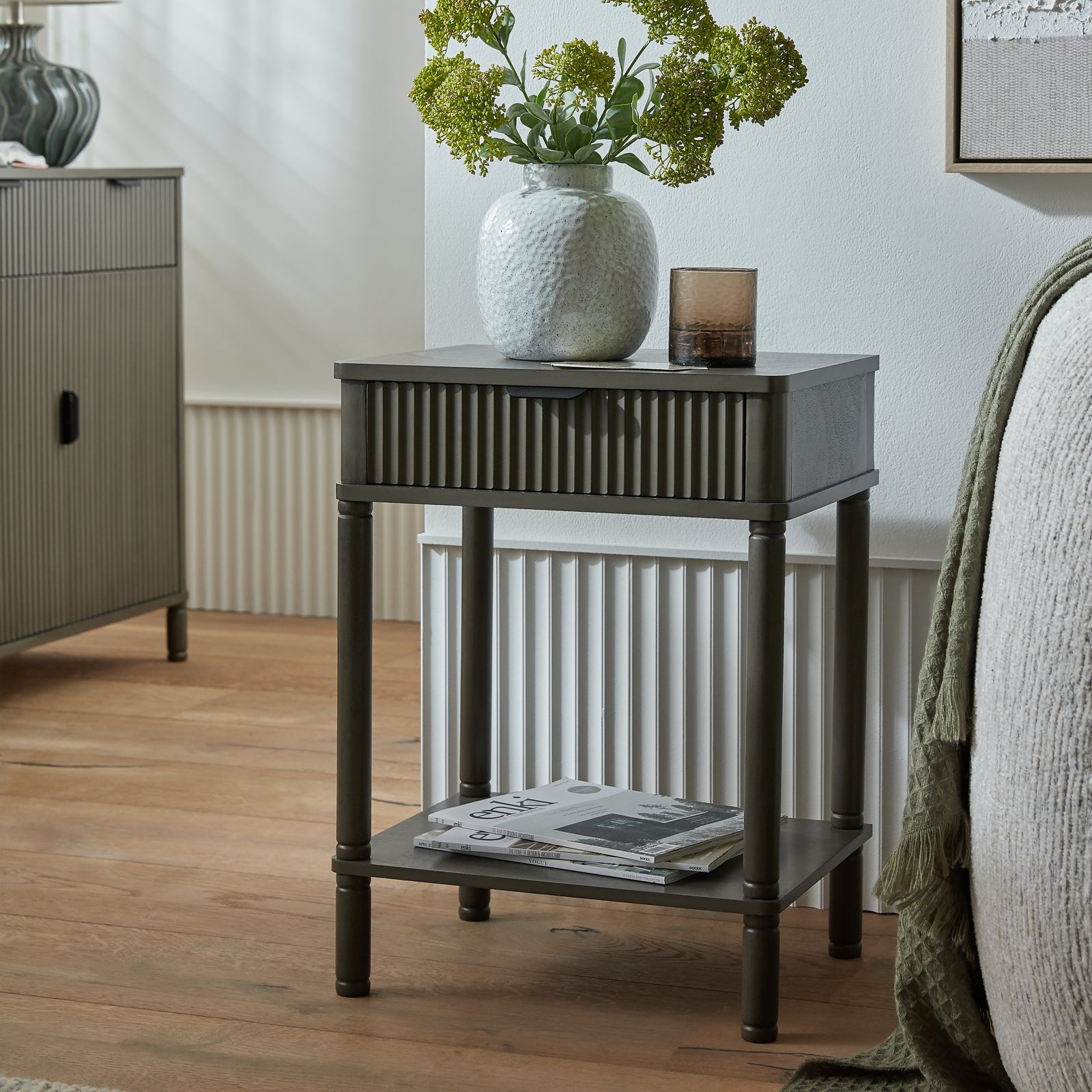 Reed Collection 1 Drawer Side Table_463
