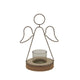 Rustic  Outline Angel Tealight On Stand With Glass Votive_2843