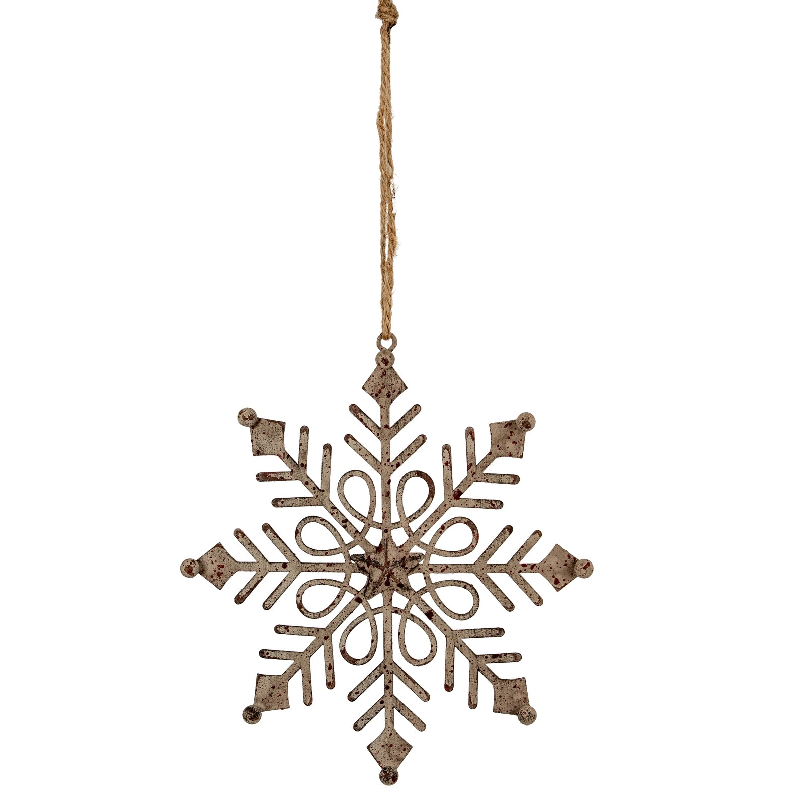 Rustic Hanging Gem Snowflake Decoration_2866