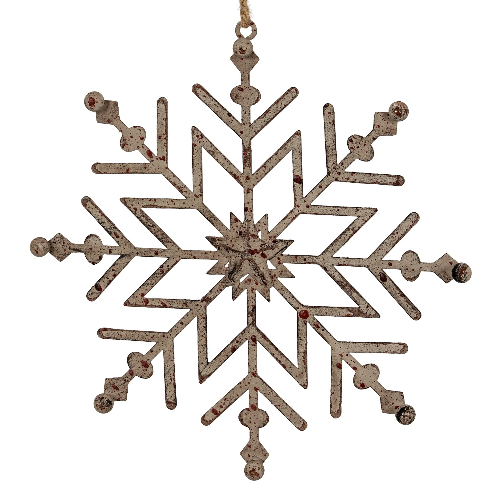 Rustic Hanging Ice Snowflake Decoration_2868