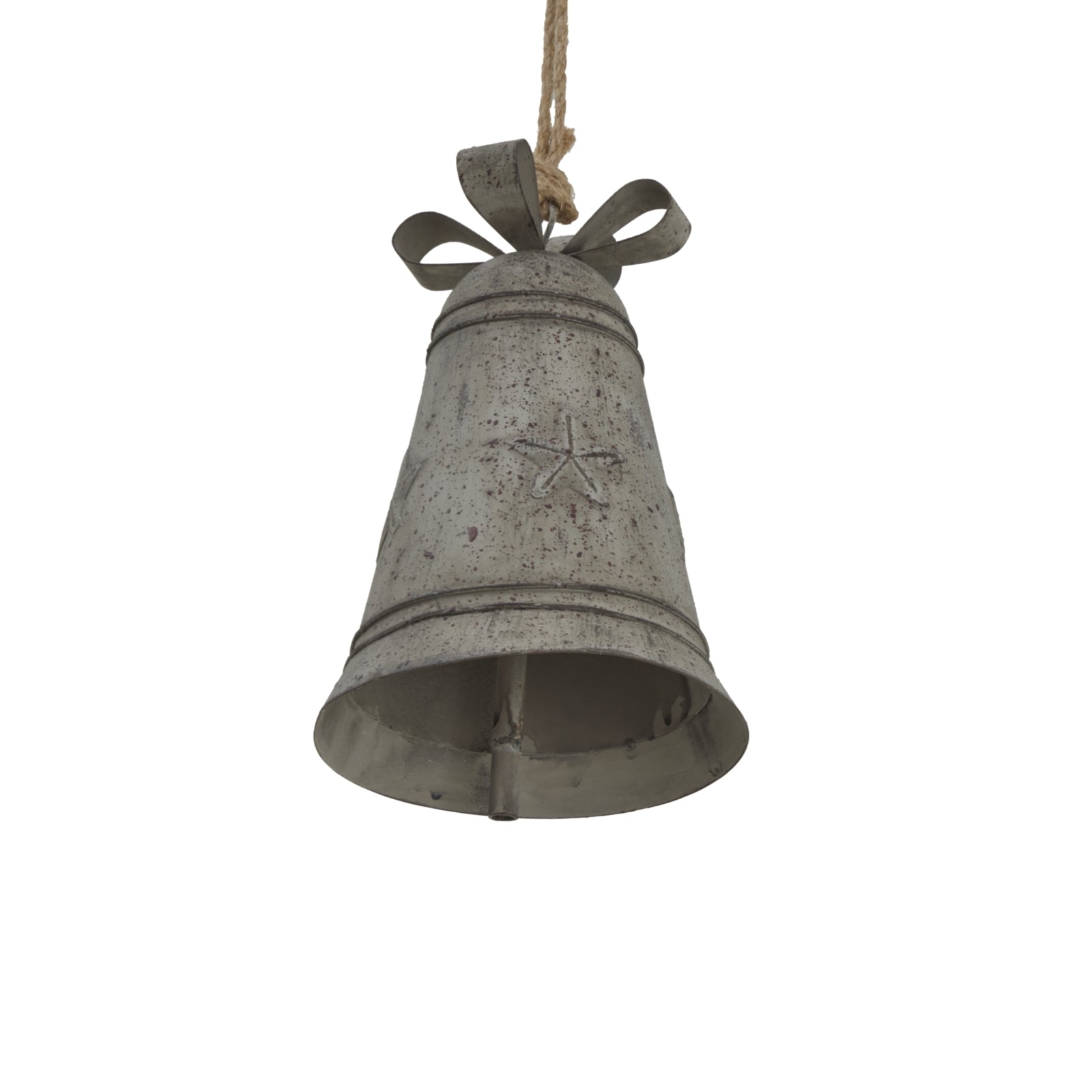 Rustic Metal Hanging Bell With Bow_2876