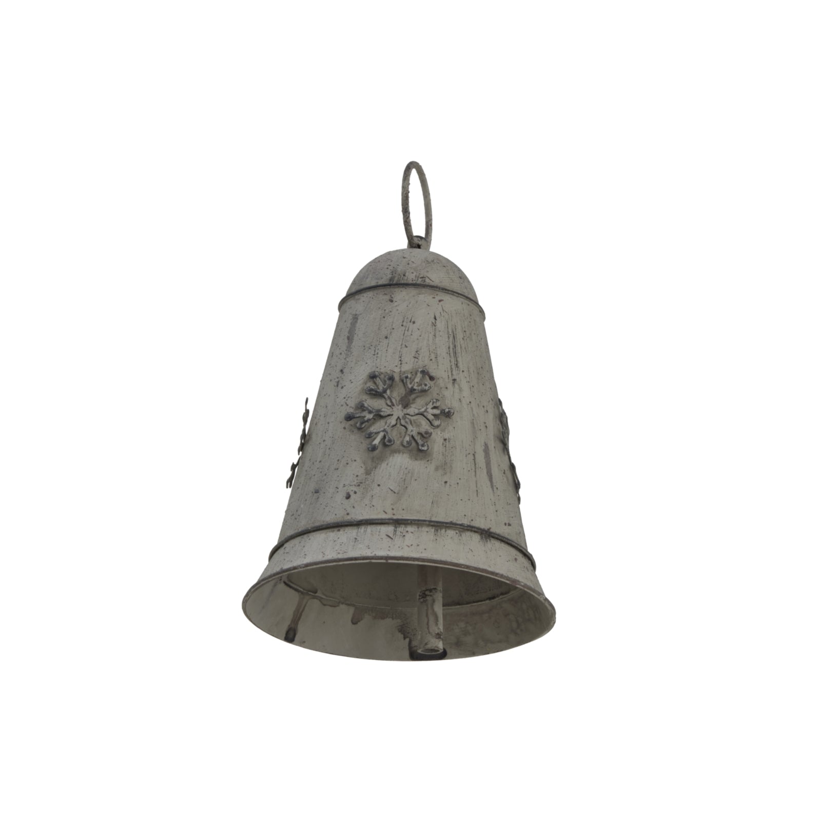 Rustic Metal Hanging Bell With Snowflake_2878