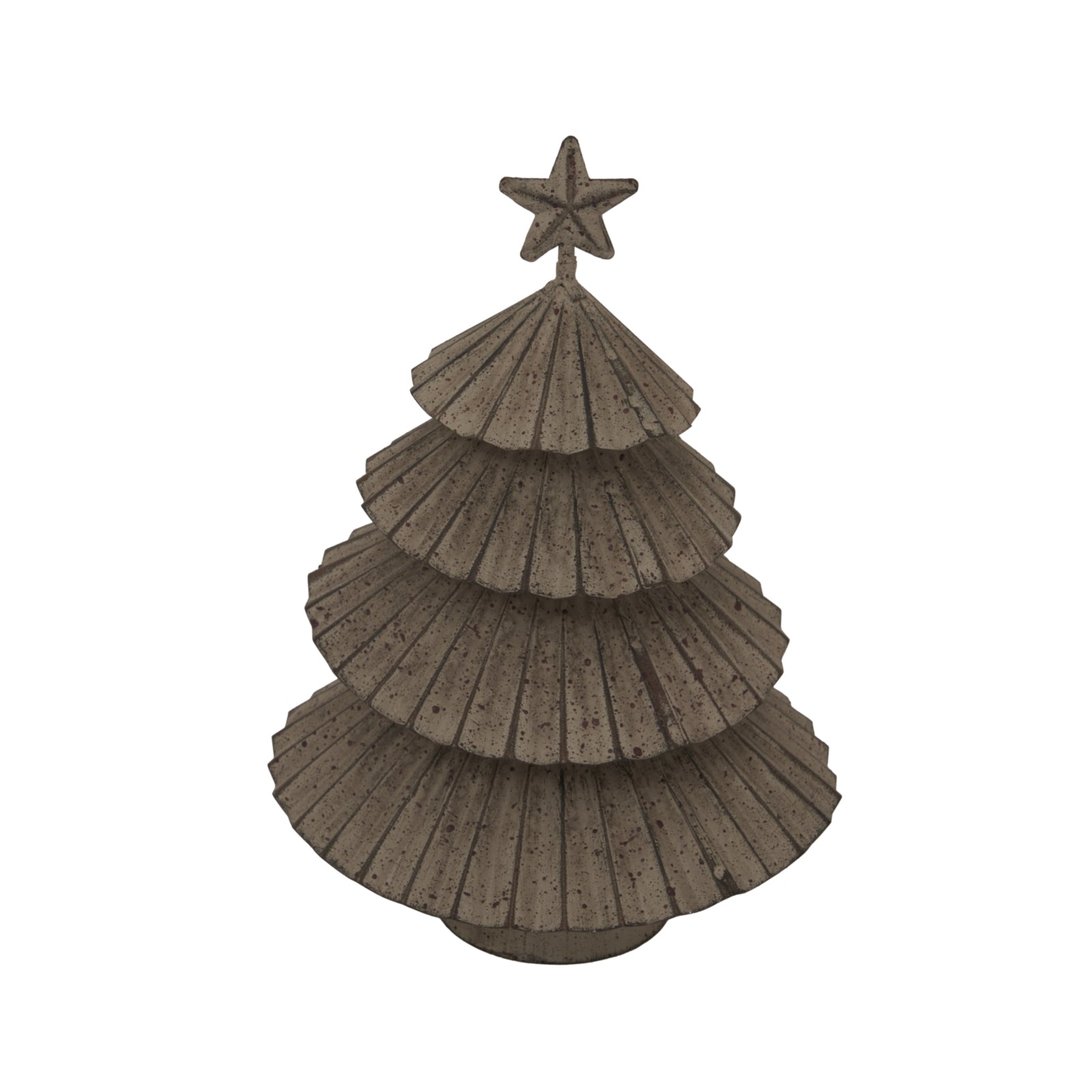 Rustic Metal Layered Tree With Star_2886