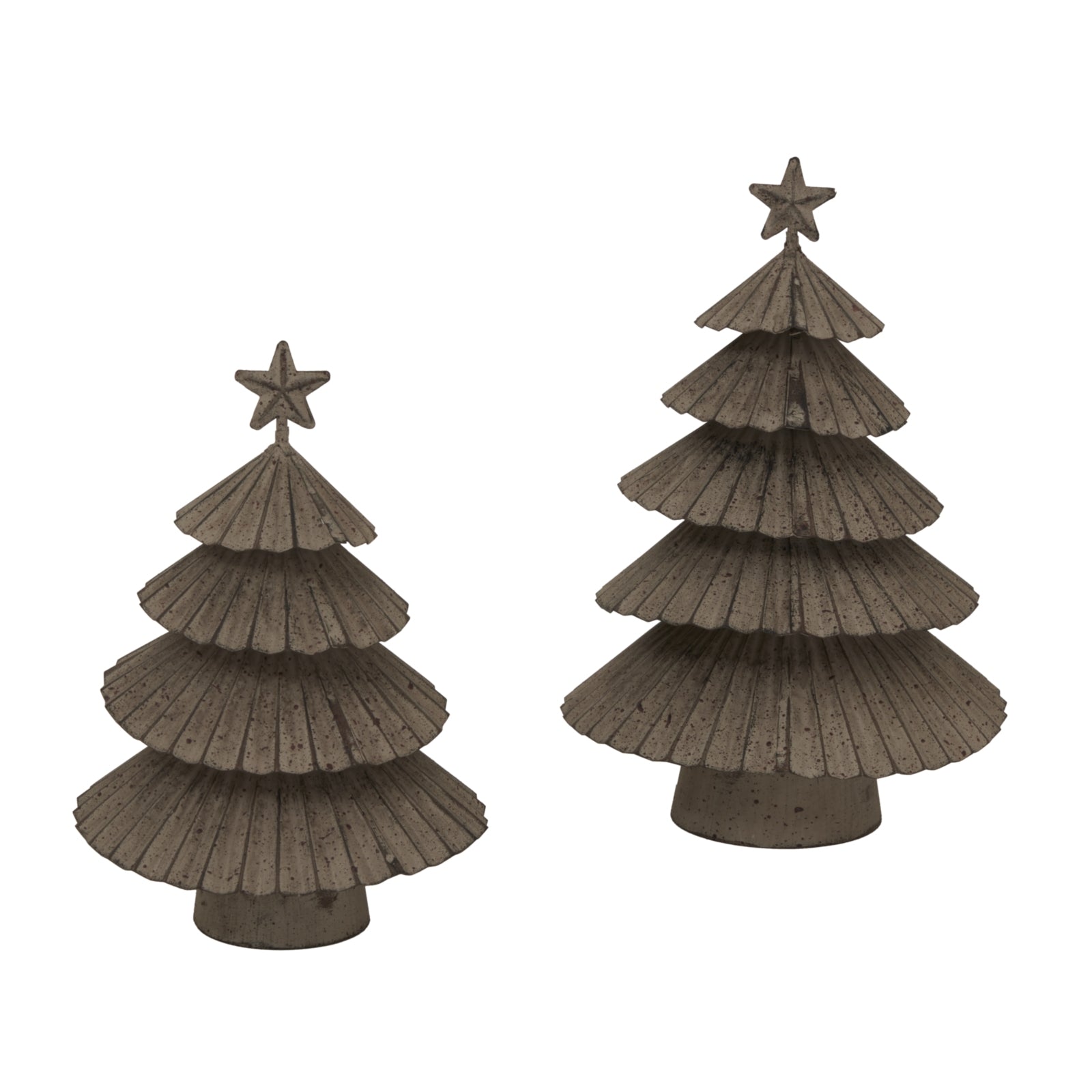 Rustic Metal Layered Tree With Star_2887