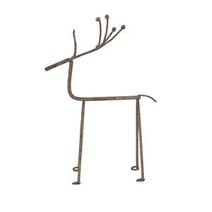 Rustic Metal Reindeer On Stand_2894