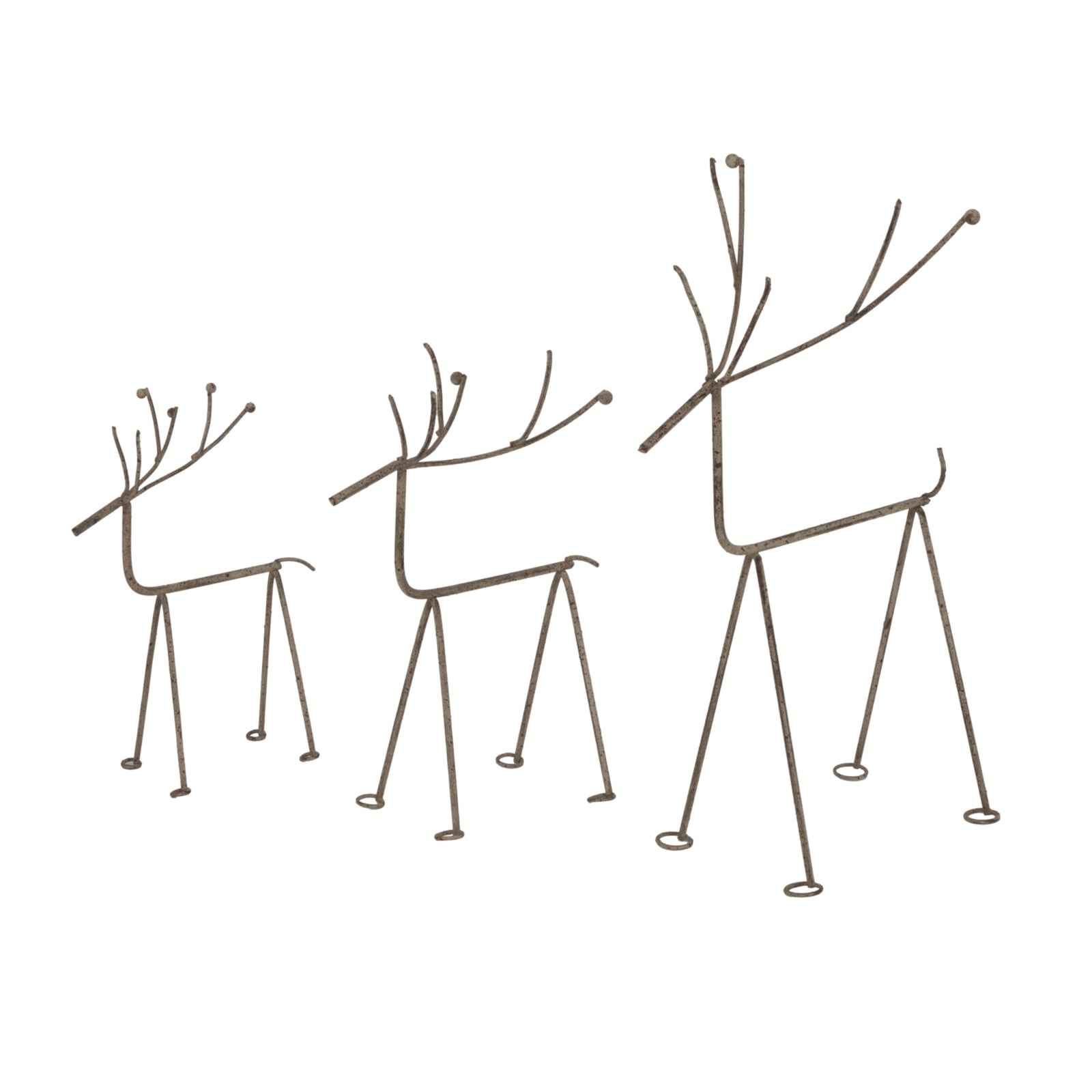 Rustic Metal Reindeer On Stand_2895