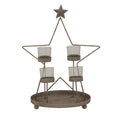 Rustic Outline Star With Four Glass Votives_2918