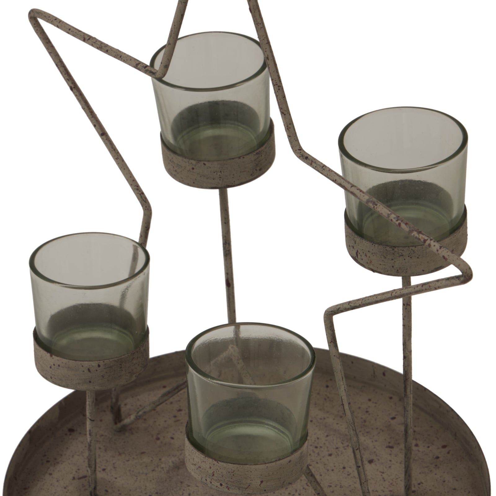 Rustic Outline Star With Four Glass Votives_2920