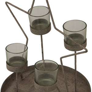 Rustic Outline Star With Four Glass Votives_2920