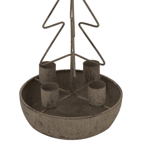 Rustic Outline Tree And Star Candle Holders_2923