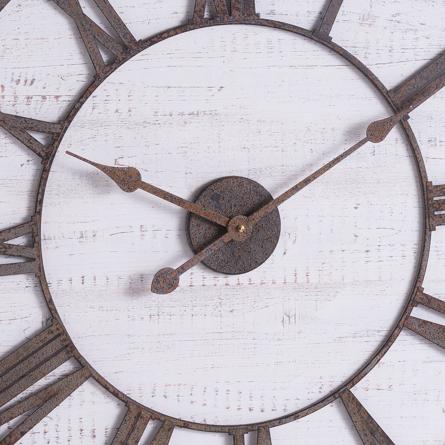 Rustic Wooden Clock With Aged Numerals And Hands_4051