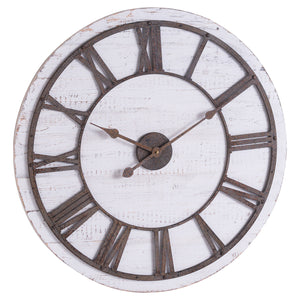 Rustic Wooden Clock With Aged Numerals And Hands_4050