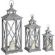 Set Of Three Wooden Lanterns With Traditional Cross Section_1048