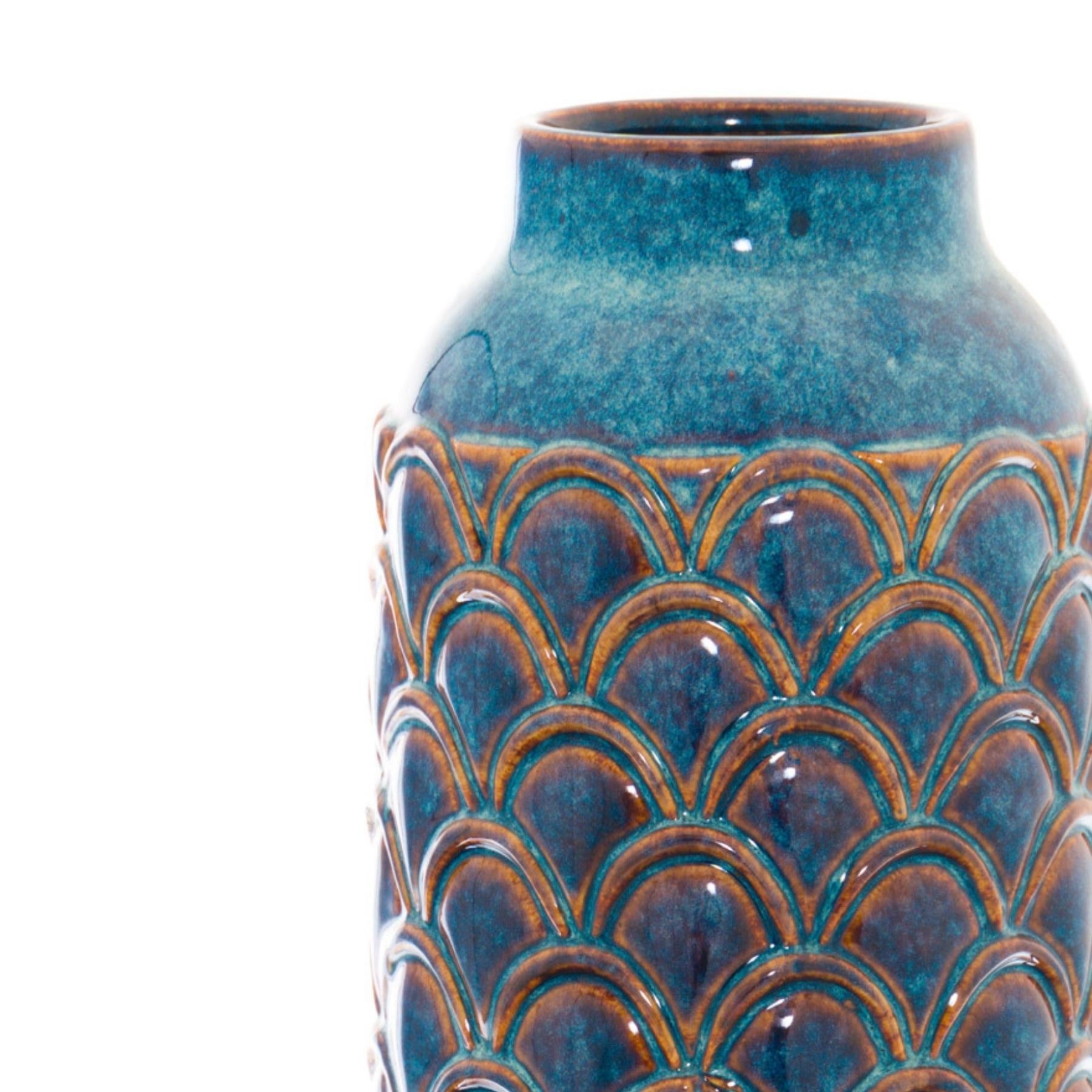Seville Collection Large Indigo Scalloped Vase_3006