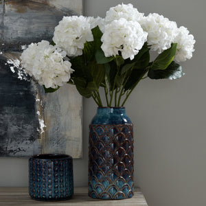 Seville Collection Large Indigo Scalloped Vase_3008