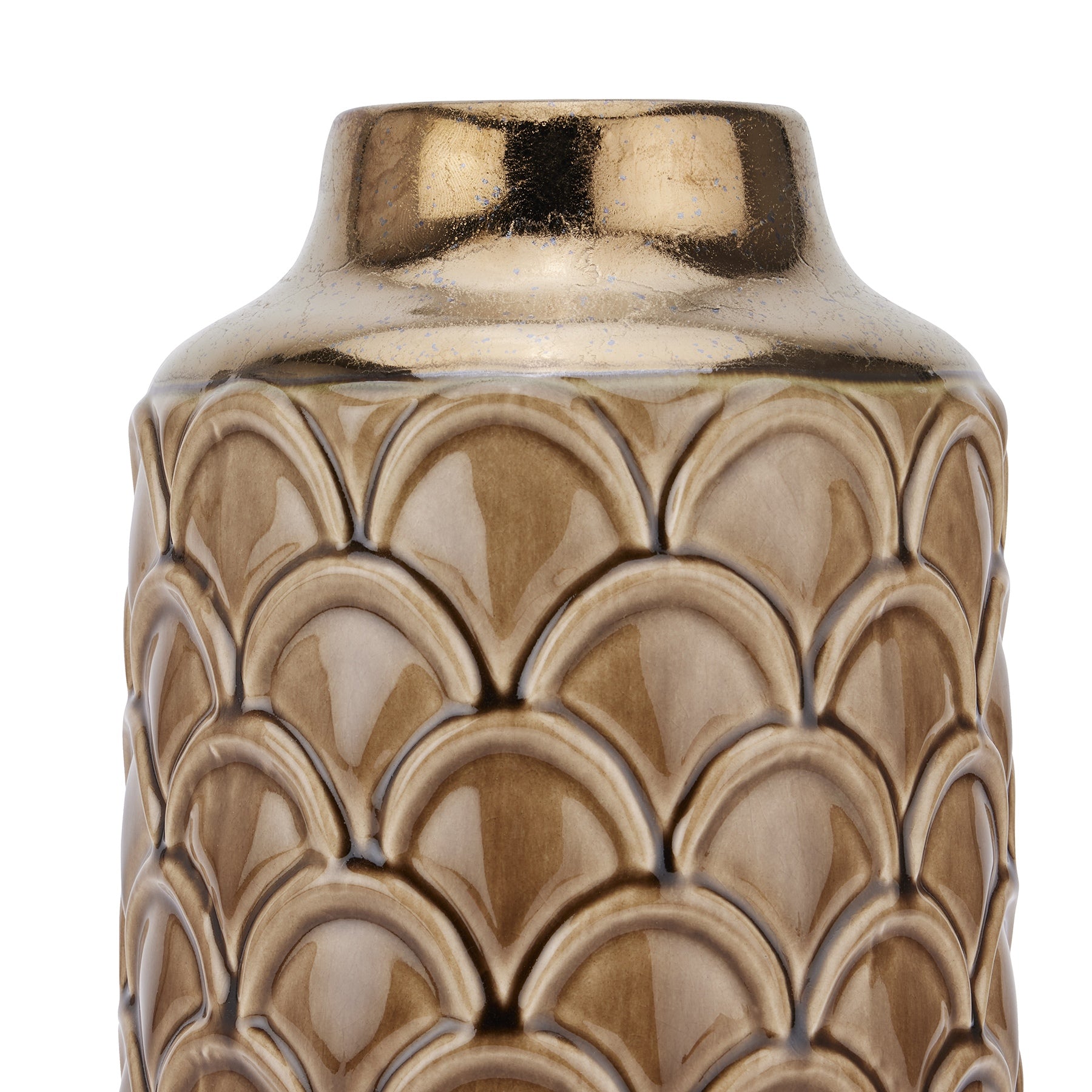 Seville Collection Small Caramel Scalloped Vase_3026