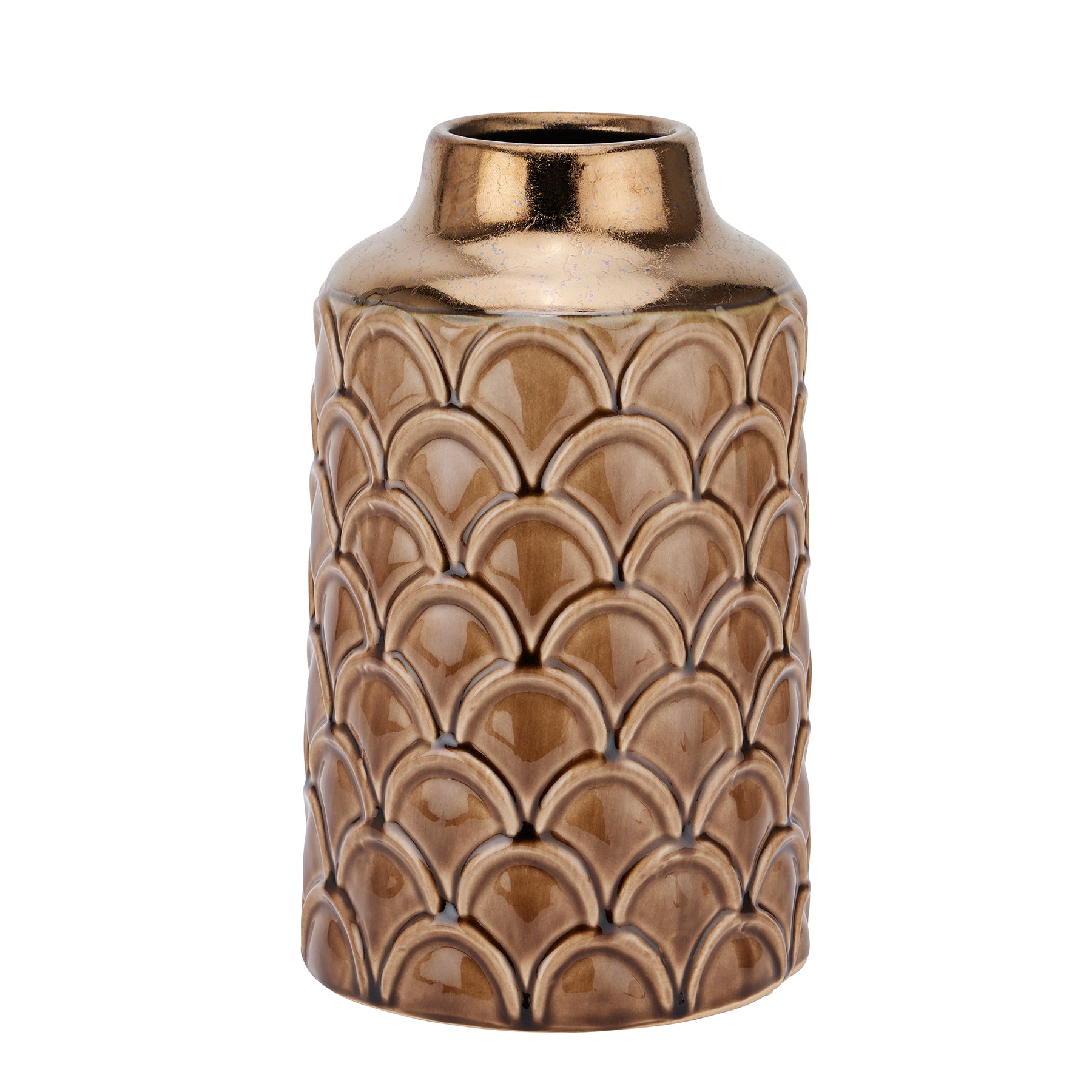 Seville Collection Small Caramel Scalloped Vase_3025