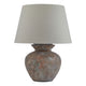 Siena Brown  Round Table Lamp With Linen Shade_1055
