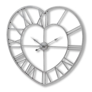 Silver Heart Skeleton Wall Clock_4052