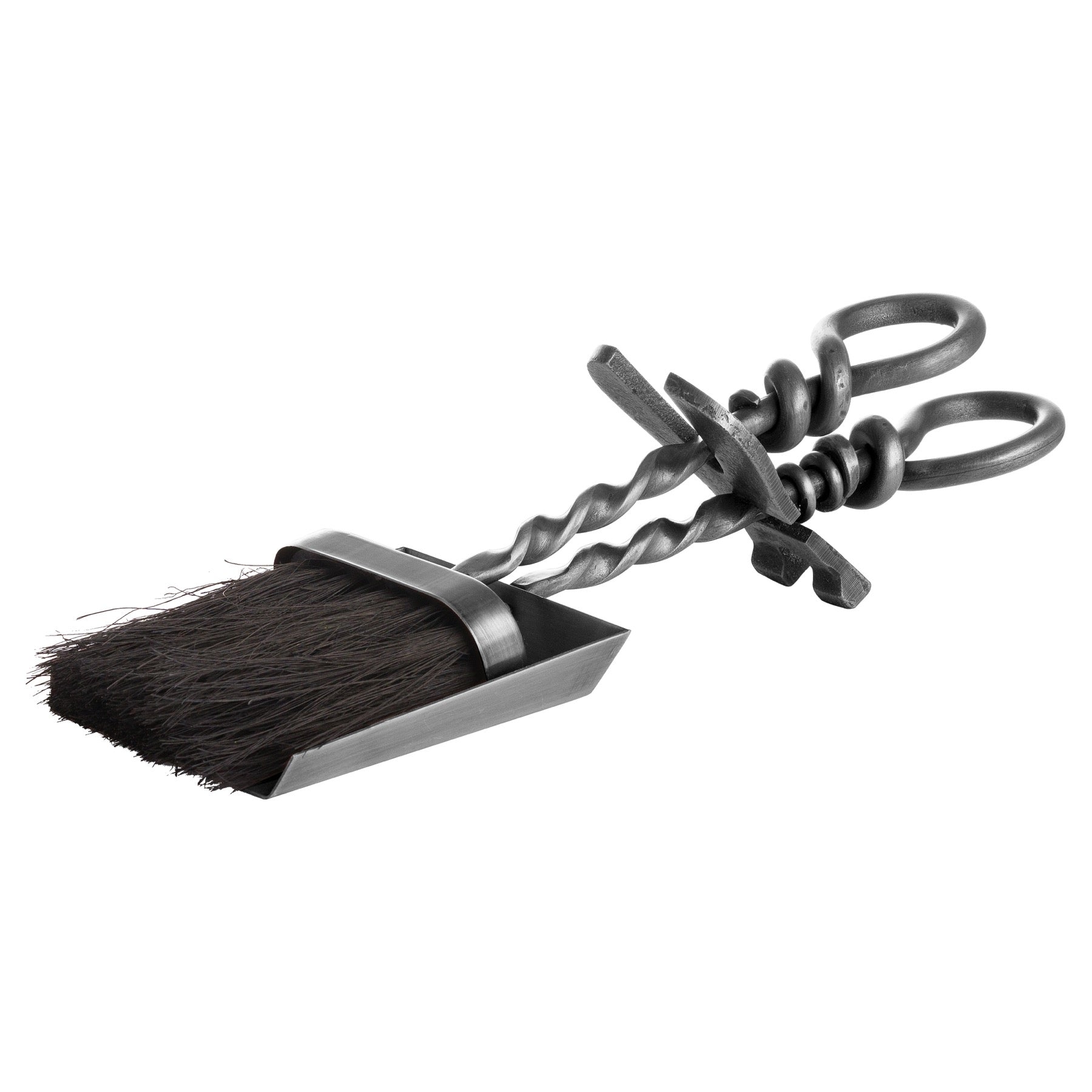 Silver Hearth Tidy Set With Hand Turned Loop Handle_4344
