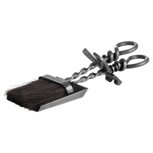 Silver Hearth Tidy Set With Hand Turned Loop Handle_4344