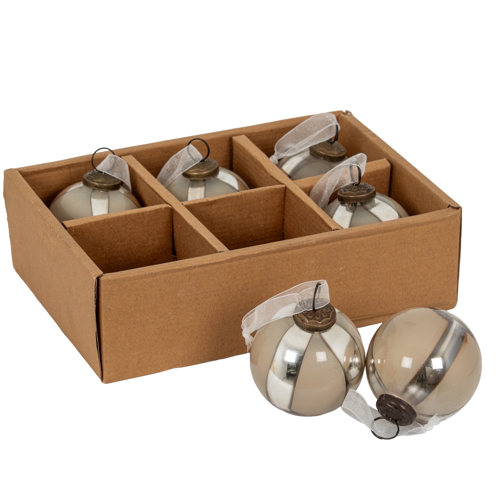Silver Ombre Set Of 6 Baubles_3134