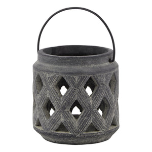 Amalfi Grey Lattice Lantern_696