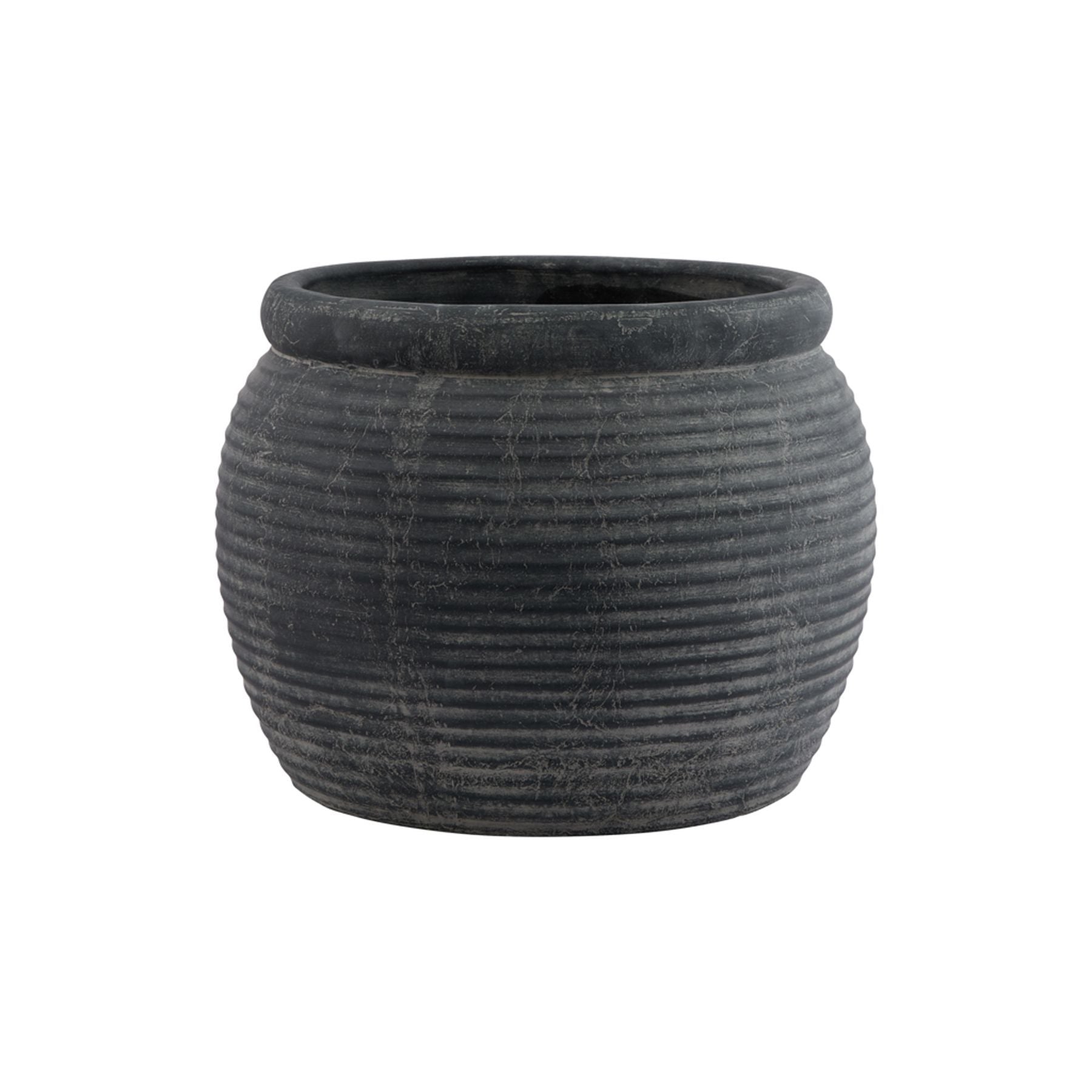 Amalfi Grey Rimmed Plant Pot_1240