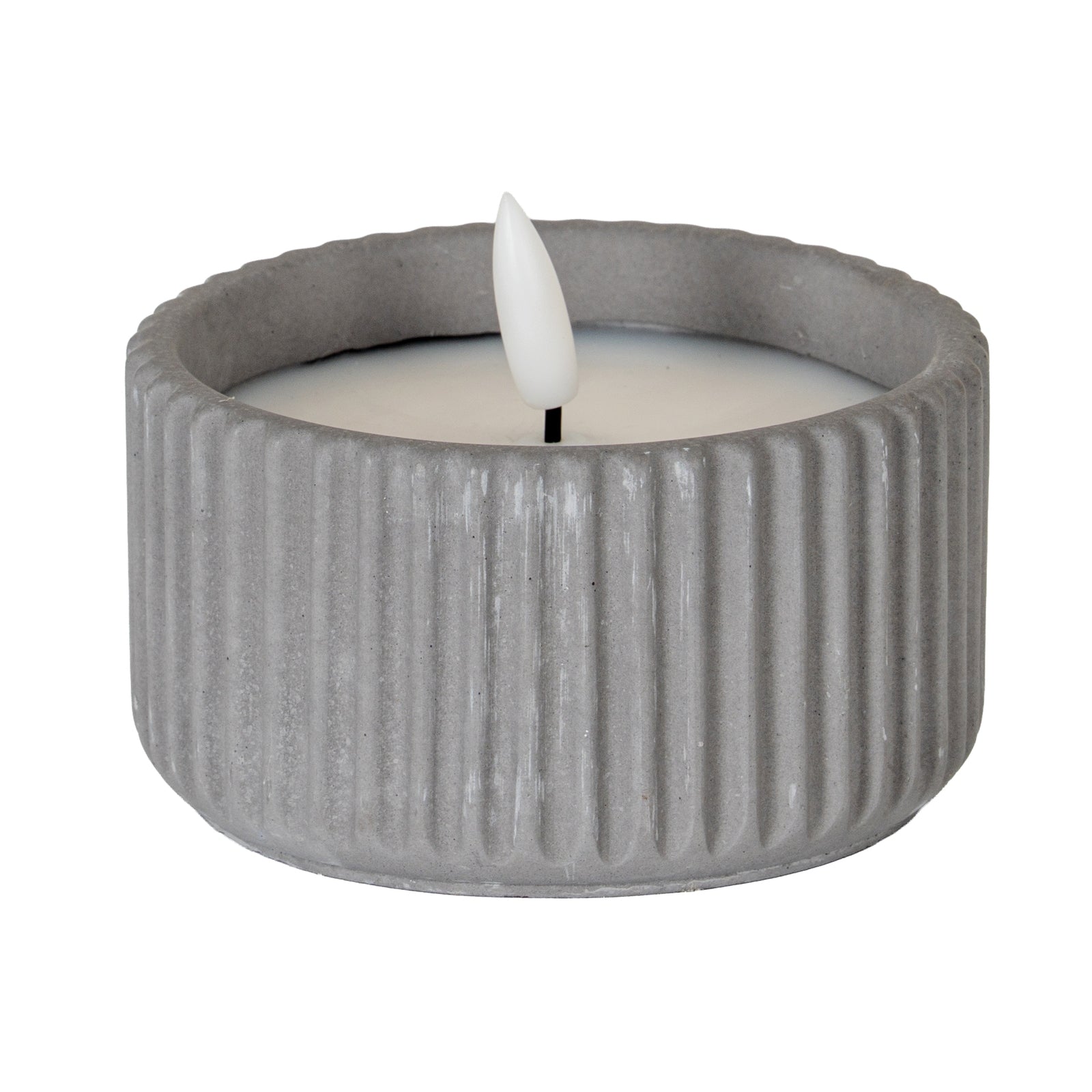 Luxe Collection Natural Glow Ribbed Large Led Candle_2359