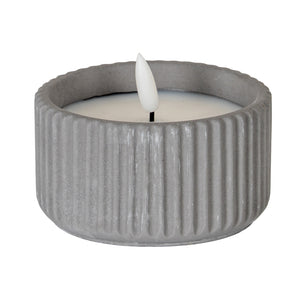 Luxe Collection Natural Glow Ribbed Large Led Candle_2359